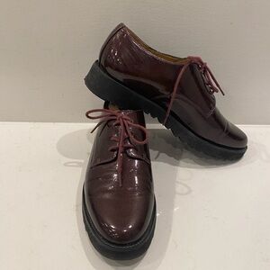 Women’s Franco Sarto Leather Burgundy Oxford Shoes-Size 8
